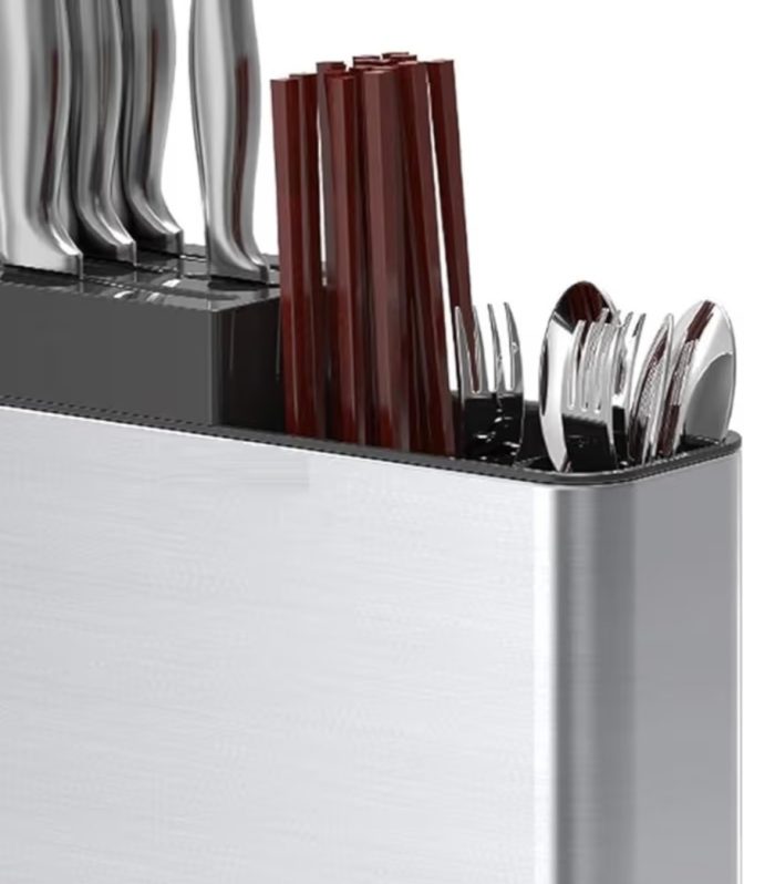 Stainless Steel Multi – Compartment Kitchen Knife and Cutlery Organizer
